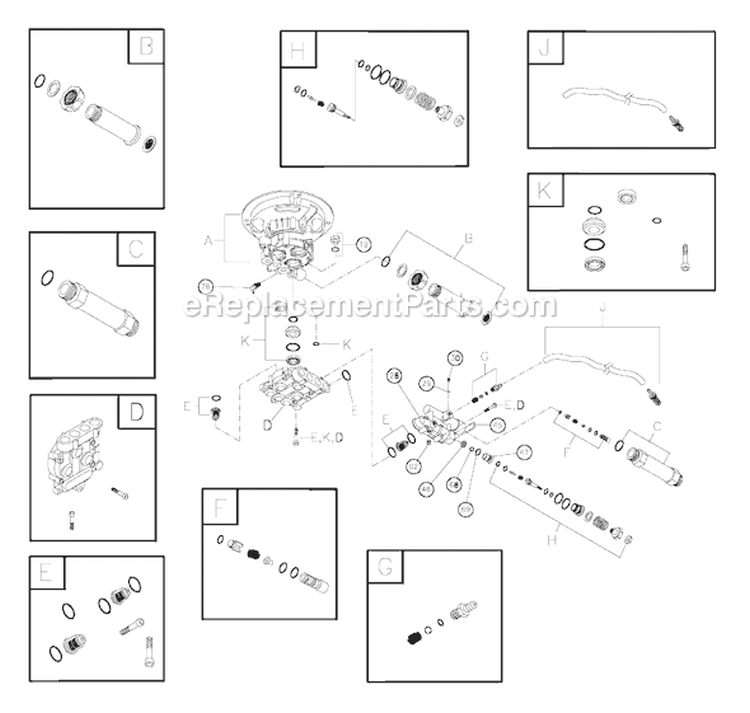 Page B Diagram and Parts List for 020261-0  Briggs and Stratton Pressure Washer